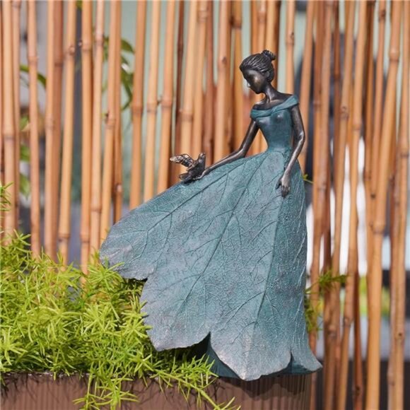 Fairy Statue Collection Home Decoration Leaf Angel Girls Resin Home Garden Decor - Picture 2 of 7